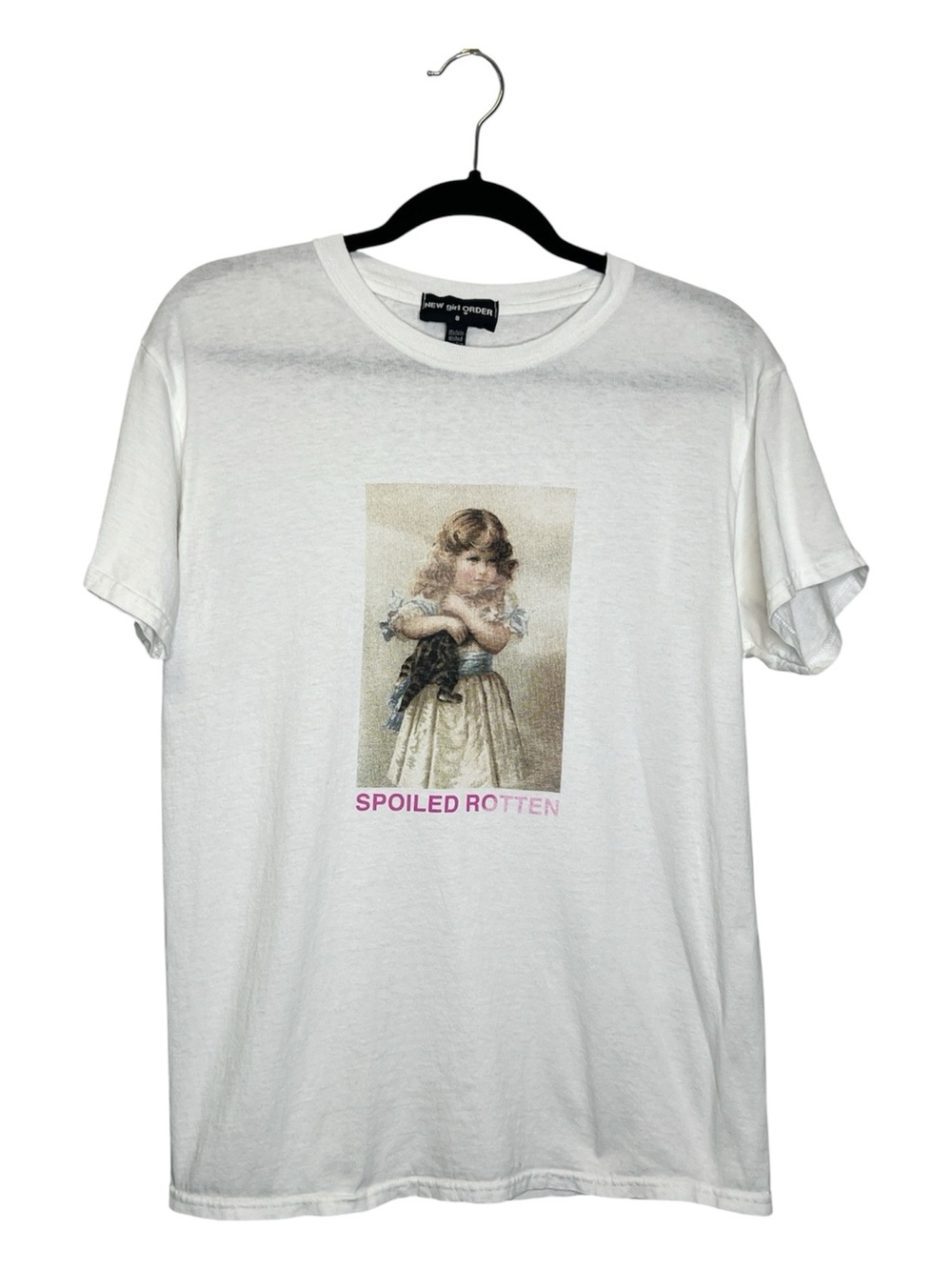 New Girl Order Cute Kitten Spoiled Rotten 100% Cotton Tee
